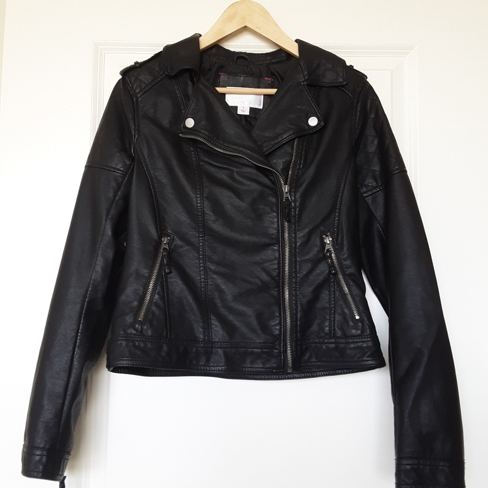 Women's Faux Leather Moto Jacket
